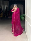 Pink Colour Organza With Sequins And Thread Embroidery Work Top With Bottom Dupatta NNK3036 